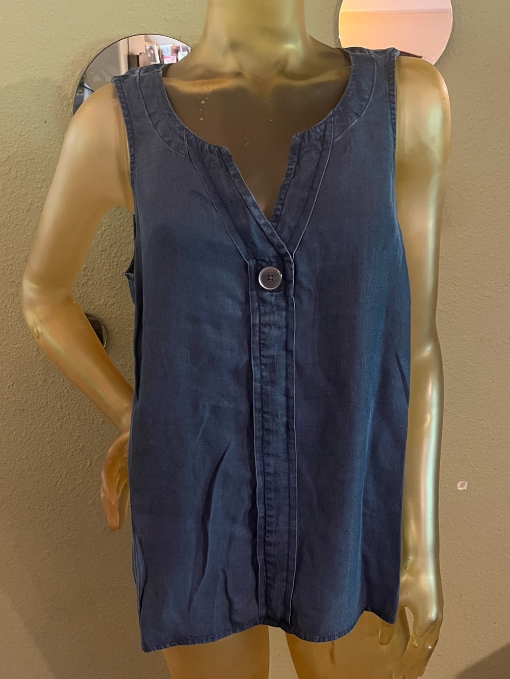 J. Jill Denim Sleeveless  Button Front Tunic
